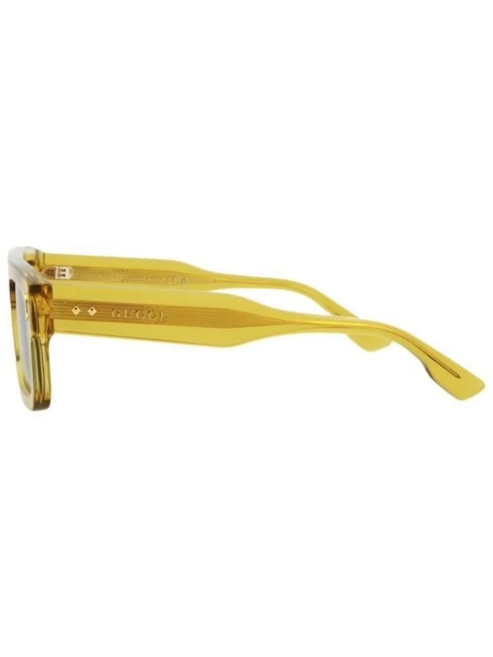 New Gucci Mens Square/Rectangle Yellow Yellow Grey Fashion Designer Sunglasses